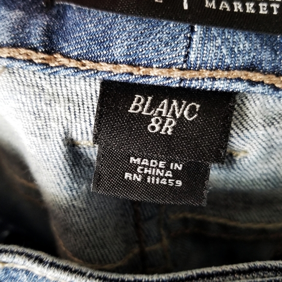 WHBM Blanc Mid Rise Flare Leg Blue Denim Jeans 8R - Picture 12 of 12